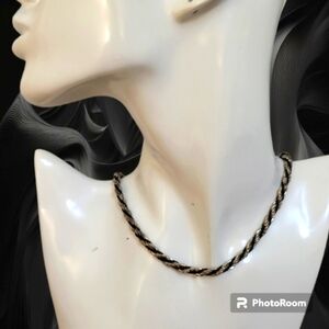Vtg KR Twisted Rope Bayadere Chain Necklace